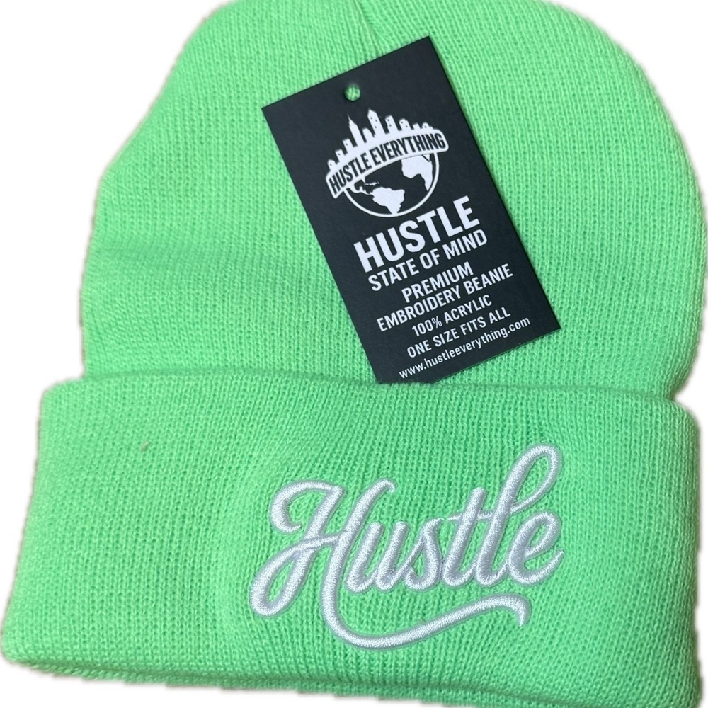 Green Embroidery Beanie - Picture 2 of 2